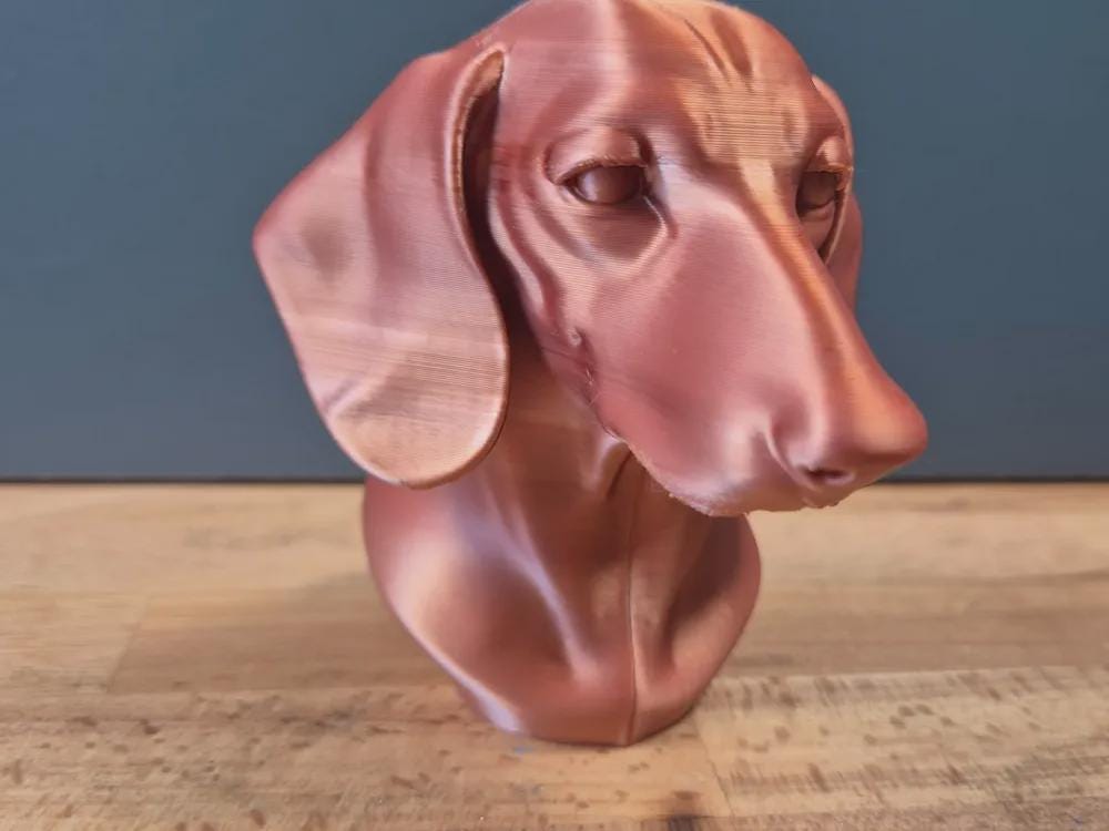 Dackelbüste / Realistic Dachshund Dog Bust – Handbemalt & Detailliert