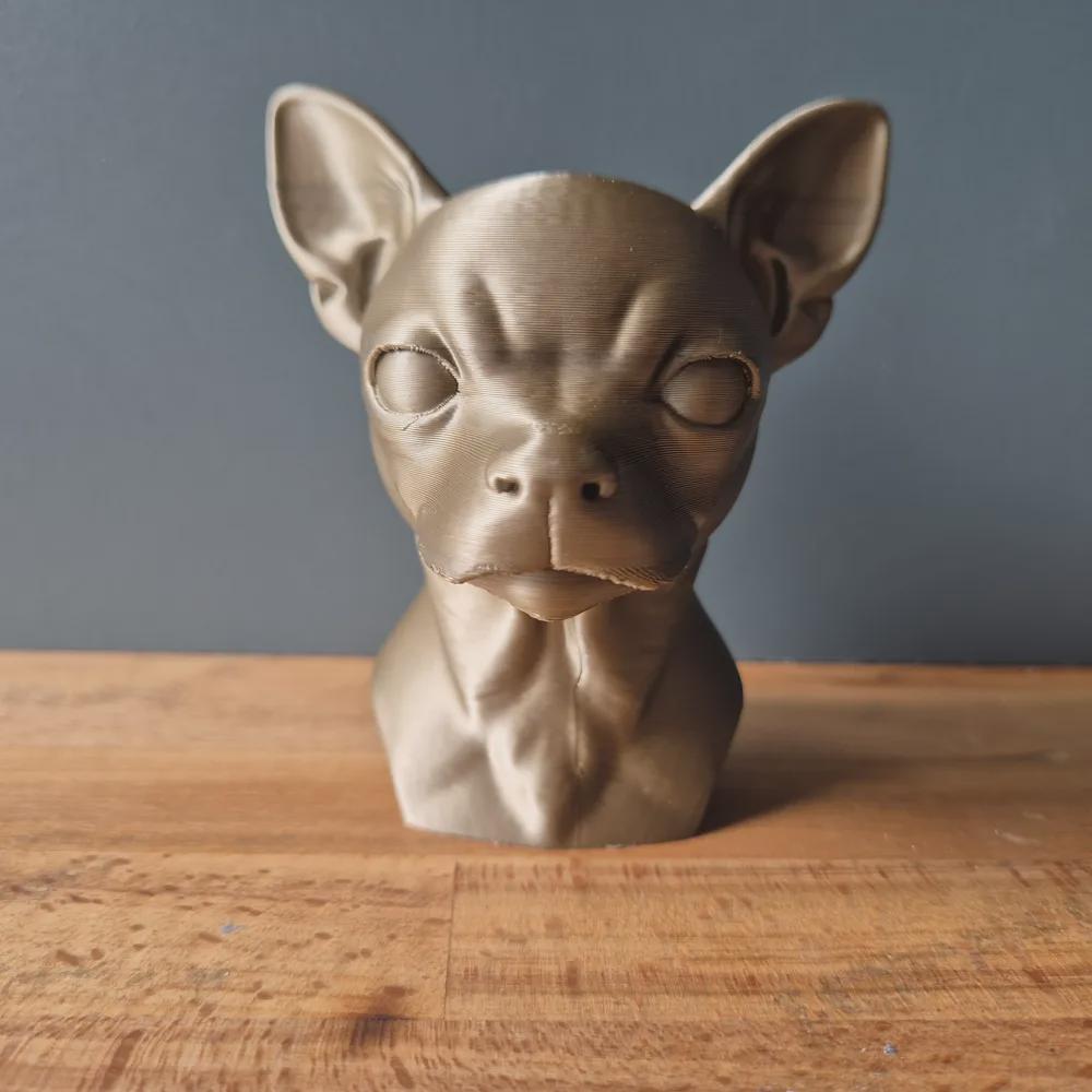Chihuahua-Büste / Realistic Chihuahua Dog Bust – Handbemalt & Detailliert