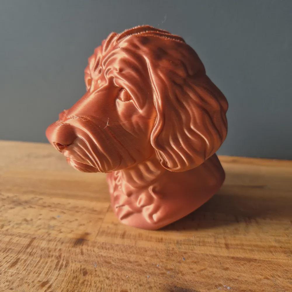 Golden Doodle Büste / Realistic Golden Doodle Dog Bust – Handbemalt & Detailliert