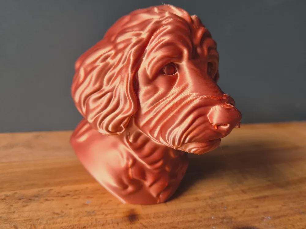 Golden Doodle Büste / Realistic Golden Doodle Dog Bust – Handbemalt & Detailliert