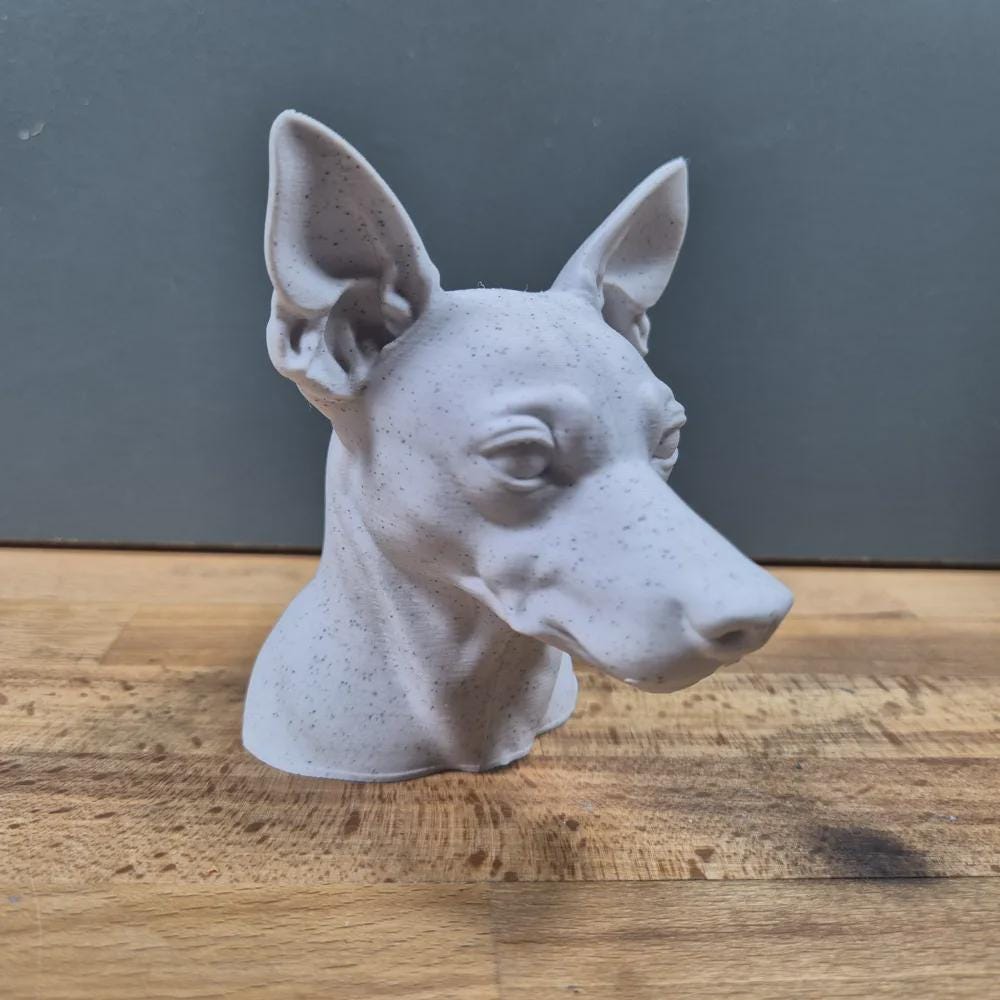 Miniatur-Pinscher Büste / Realistic Miniature Pinscher Bust – Handbemalt & Detailliert Fehn-factory.de