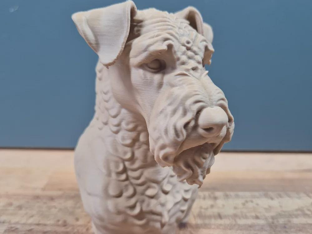 Kerry Blue Terrier Büste / Realistic Kerry Blue Terrier Bust – Handbemalt & Detailliert Fehn-factory.de