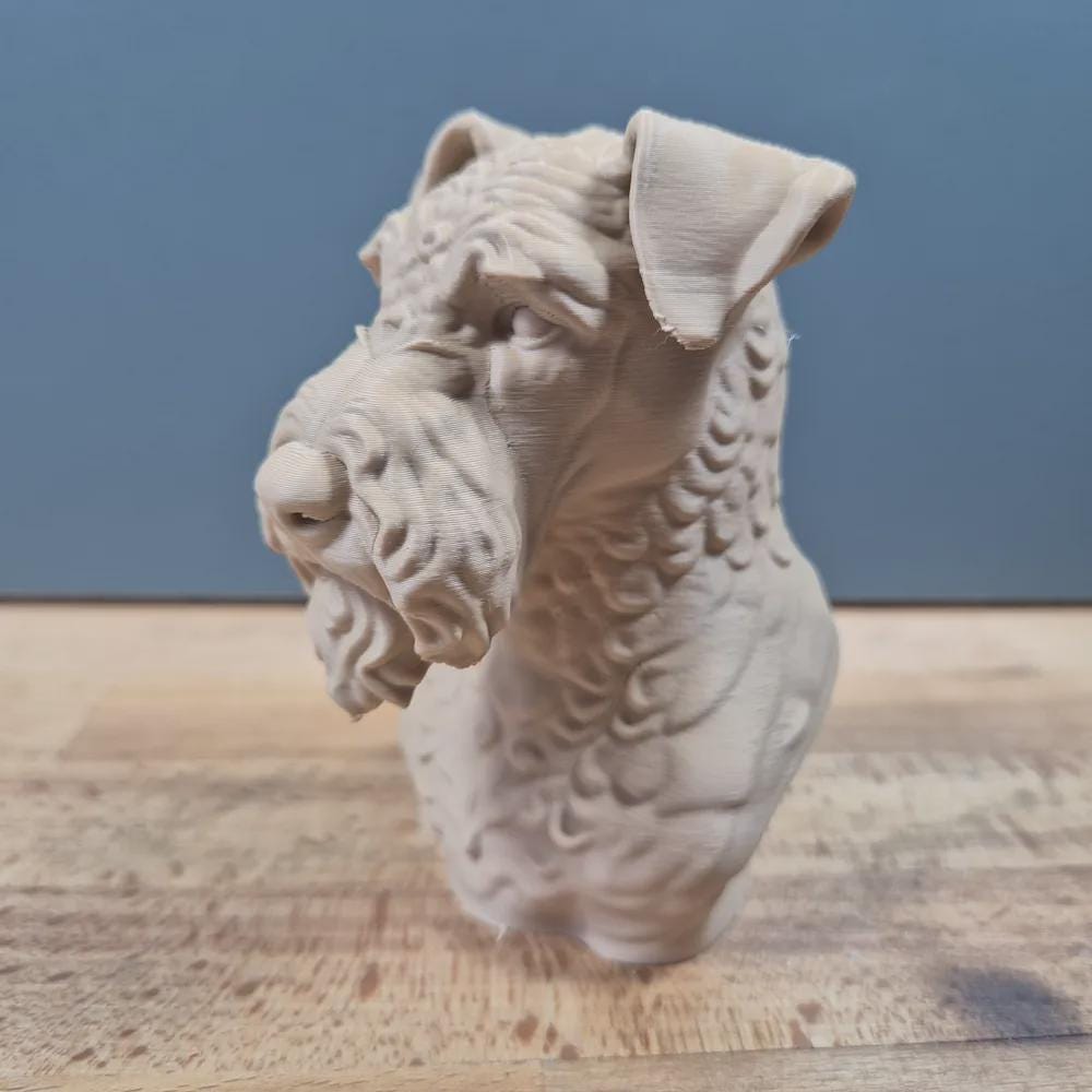 Kerry Blue Terrier Büste / Realistic Kerry Blue Terrier Bust – Handbemalt & Detailliert Fehn-factory.de