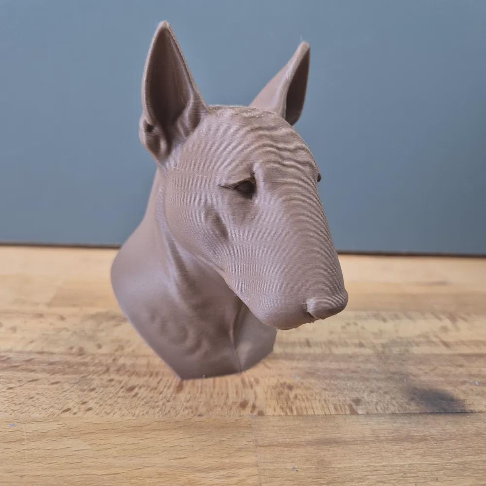 Bull Terrier Büste / Realistic Bull Terrier Bust – Handbemalt & Detailliert Fehn-factory.de