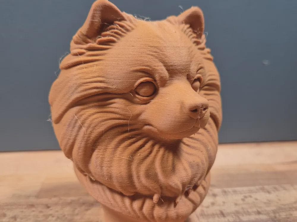 Pommerscher-Hund-Büste / Realistic Pomeranian Dog Bust – Handbemalt & Detailliert Fehn-factory.de