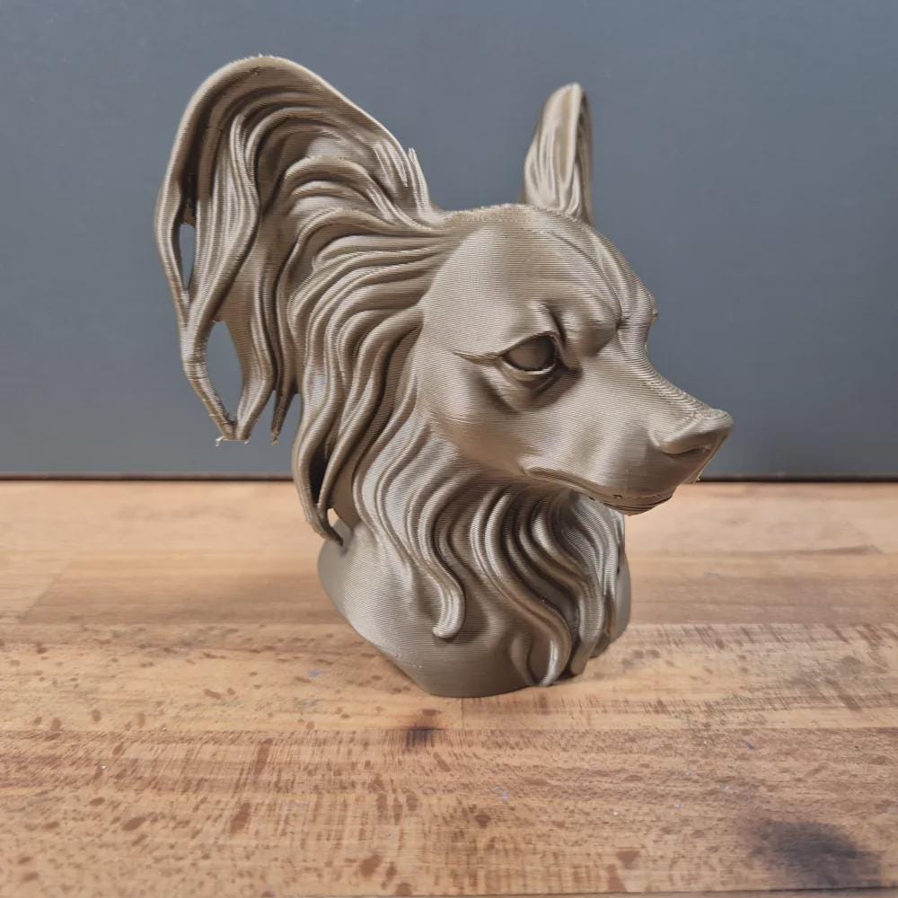 Papillon-Hund-Büste / Realistic Papillon Dog Bust – Handbemalt & Detailliert Fehn-factory.de
