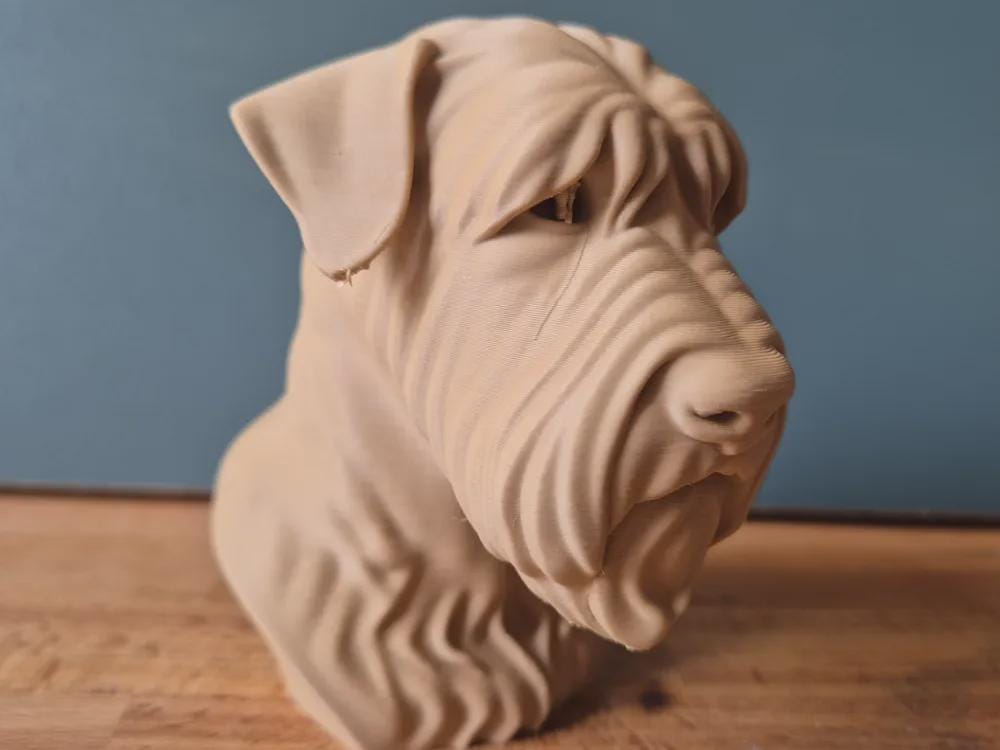 Soft Coated Wheaten Terrier Büste / Realistic Soft Coated Wheaten Terrier Bust – Handbemalt & Detailliert Fehn-factory.de