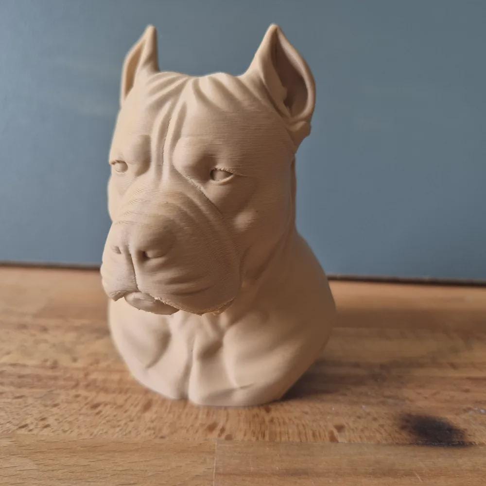 Pitbull Terrier Büste / Realistic Pitbull Terrier Dog Bust – Handbemalt & Detailliert Fehn-factory.de
