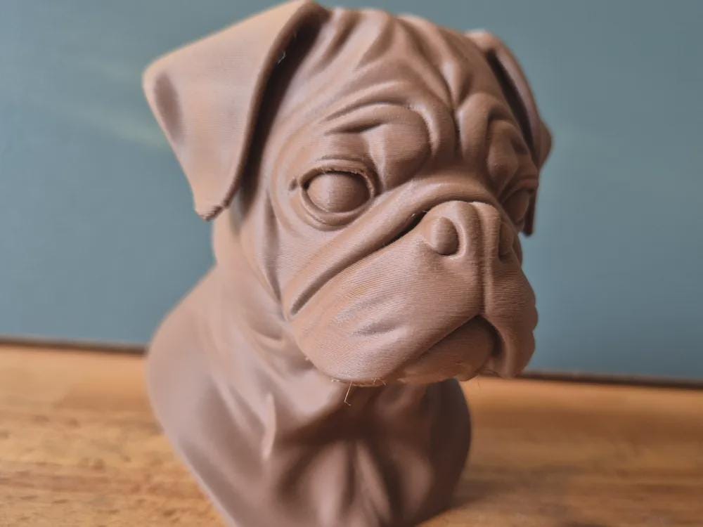 Mops Büste / Realistic Pug Dog Bust – Handbemalt & Detailliert Fehn-factory.de