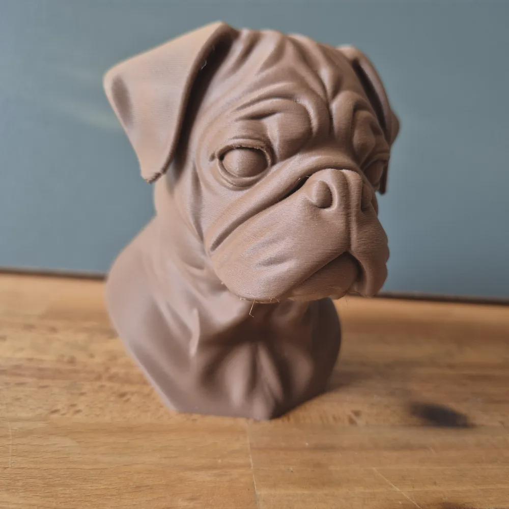Mops Büste / Realistic Pug Dog Bust – Handbemalt & Detailliert Fehn-factory.de