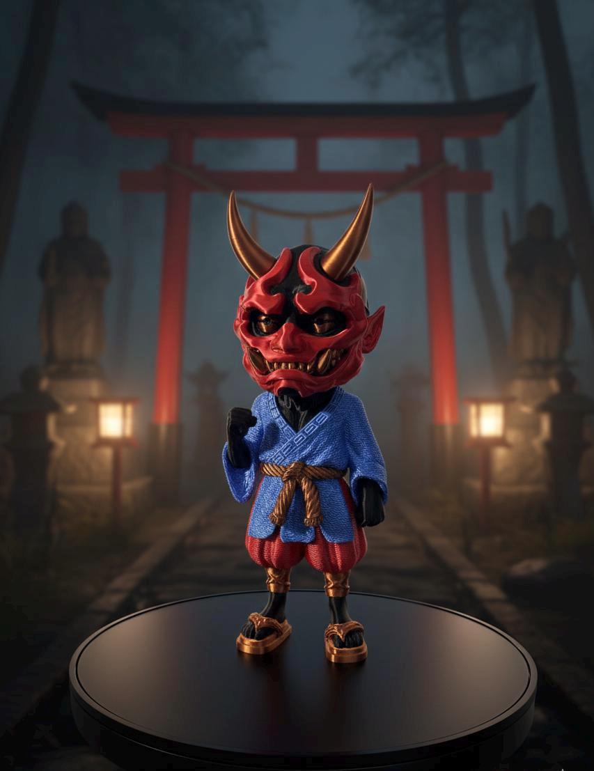 Hannya Chibi Oni Figur 20cm – Japanische Dämonen Statue | Hannya Chibi Oni Figure 8in – Japanese Demon Collectible