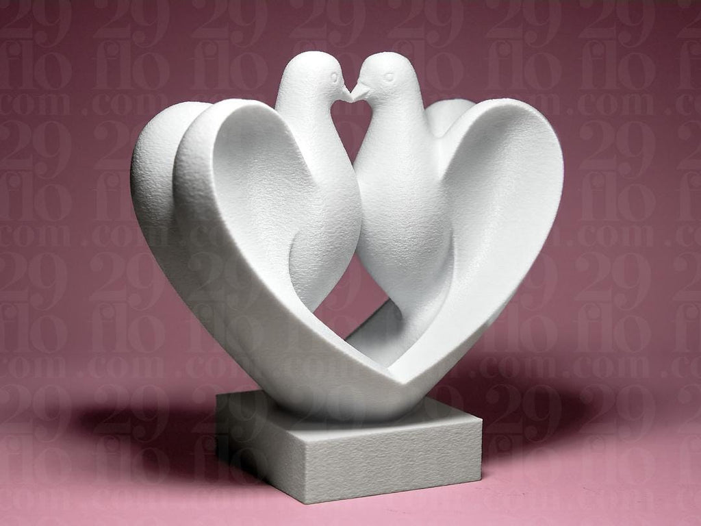 Taubenpaar Liebe Skulptur | Doves in Love Statue | Hochzeit Geschenk | Wedding Gift Heart | Romantische Deko