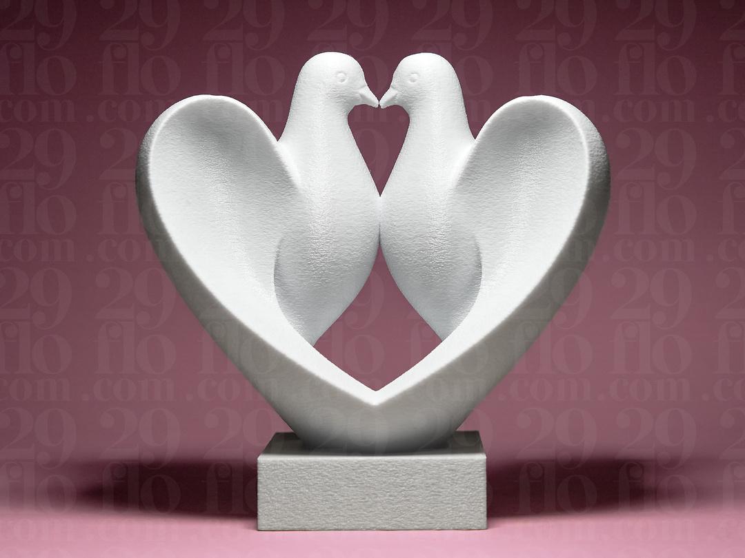 Taubenpaar Liebe Skulptur | Doves in Love Statue | Hochzeit Geschenk | Wedding Gift Heart | Romantische Deko