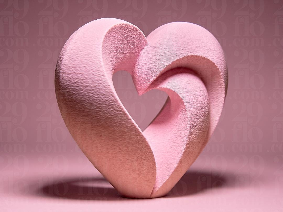 Herz in Herz Skulptur | Heart Within Heart Statue | Modern Love Art | Valentinstag Geschenk | Wedding Anniversary Gift