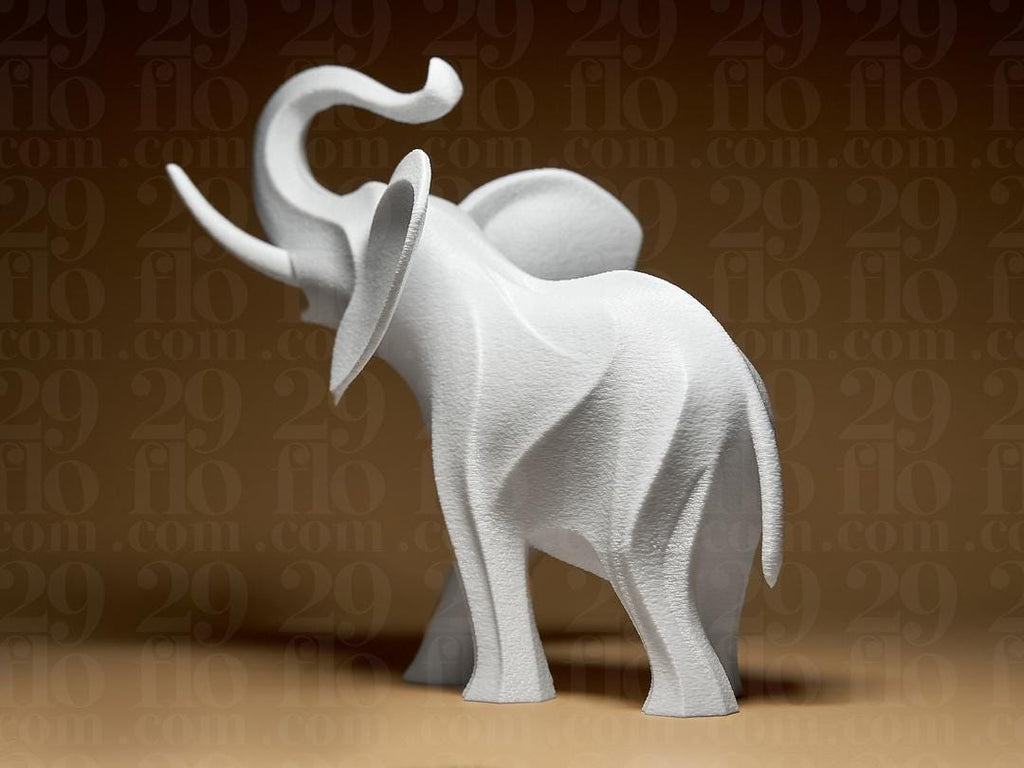 Elefant mit Rüssel oben Skulptur | Minimalist Elephant Statue | Modern Animal Figure | Glücksbringer Deko | Lucky Charm Gift