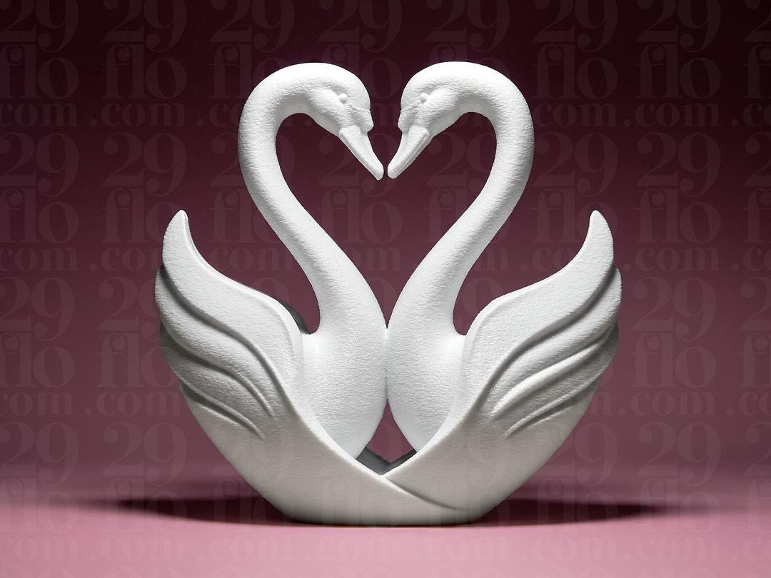 Schwanenherz Skulptur | Heart of Swans Statue | Hochzeit Geschenk | Wedding Gift | Romantische Deko | Love Symbol
