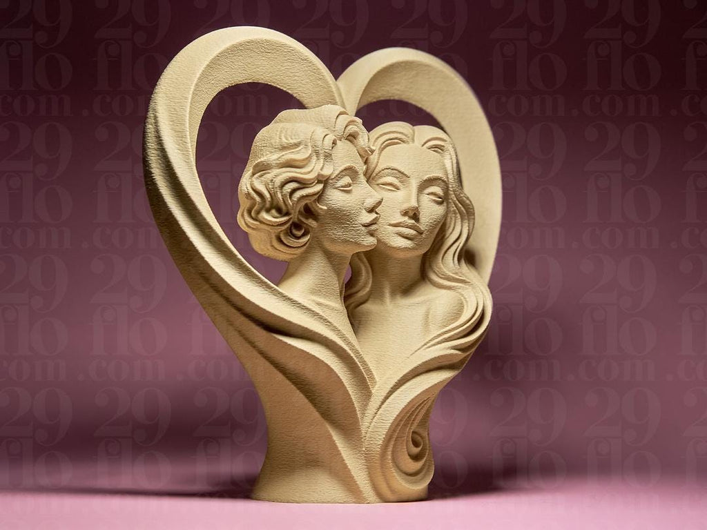 Zwei Seelen ein Herz Skulptur | Two Souls One Heart Statue | LGBTQ+ Wedding Gift | Frauenpaar Liebe | Romantic Decor