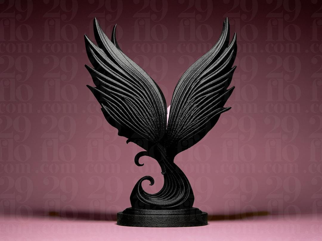 Geflügeltes Herz Skulptur | Winged Heart Statue | Gothic Love Decor | Angel Wings | Memorial Gift | Valentinstag | Dark Romance - 20cm