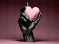 Hand hält Herz Skulptur | Hand Holding Heart Statue | Romantische Deko | Valentinstag Geschenk | Modern Art | Pink Heart - 23cm Fehn-factory.de