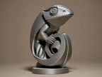 Chamäleon Figur | Geometric Chameleon Statue | Reptilien Deko | Modern Animal Art | Reptile Gift | Desk Decor