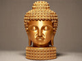 Buddha Kopf Skulptur | Ornamental Buddha Statue | Zen Garden Decor | Yoga Geschenk | Gold Spiritual Art | Meditation Altar Fehn-factory.de