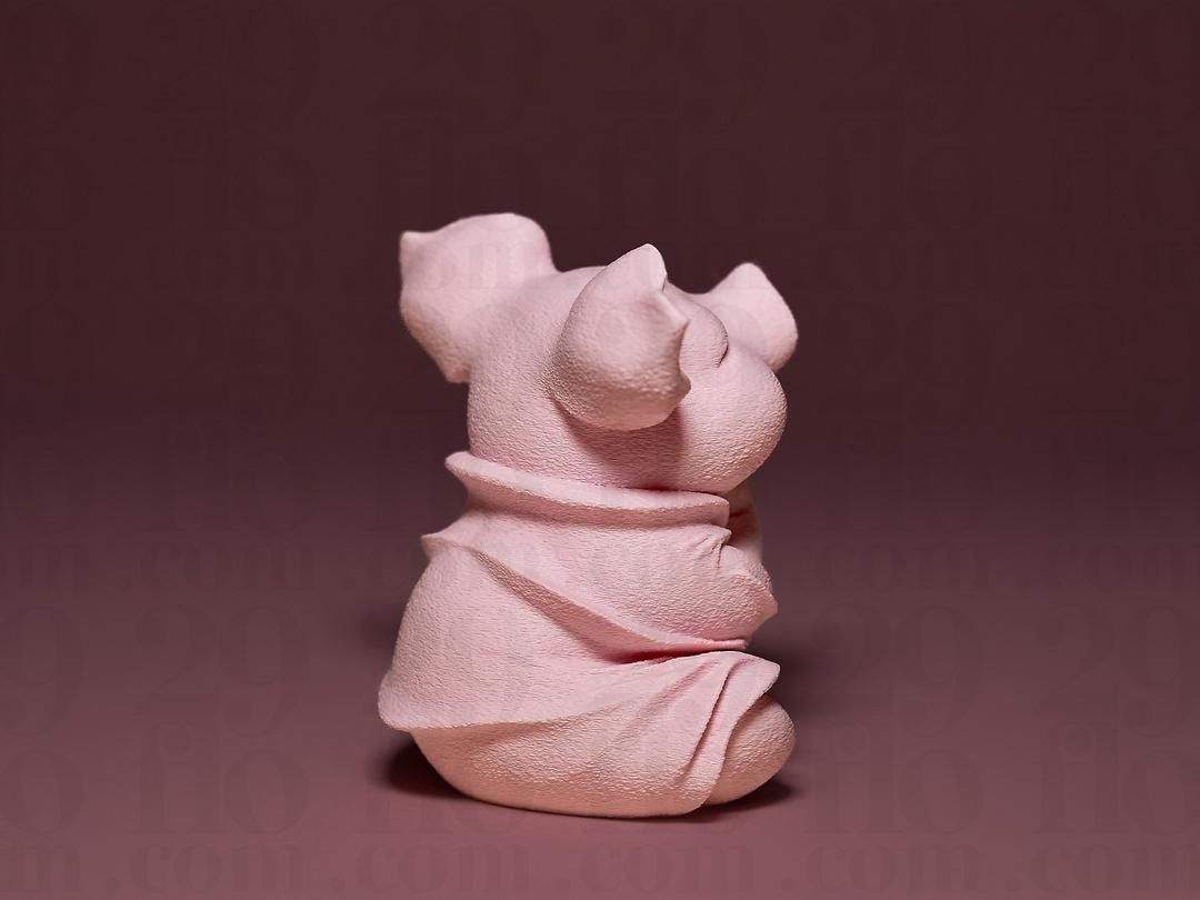 Meditierendes Schwein Figur | Cute Meditating Piglet Statue | Yoga Glücksbringer | Zen Decor | Funny Gift | Namaste