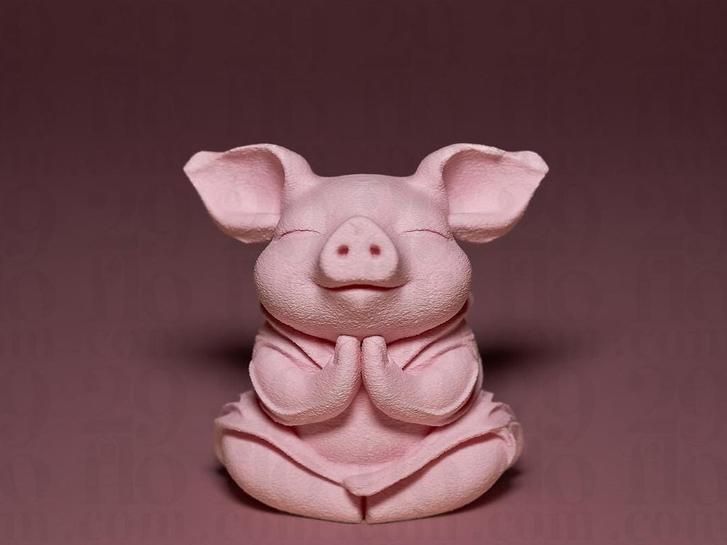 Meditierendes Schwein Figur | Cute Meditating Piglet Statue | Yoga Glücksbringer | Zen Decor | Funny Gift | Namaste