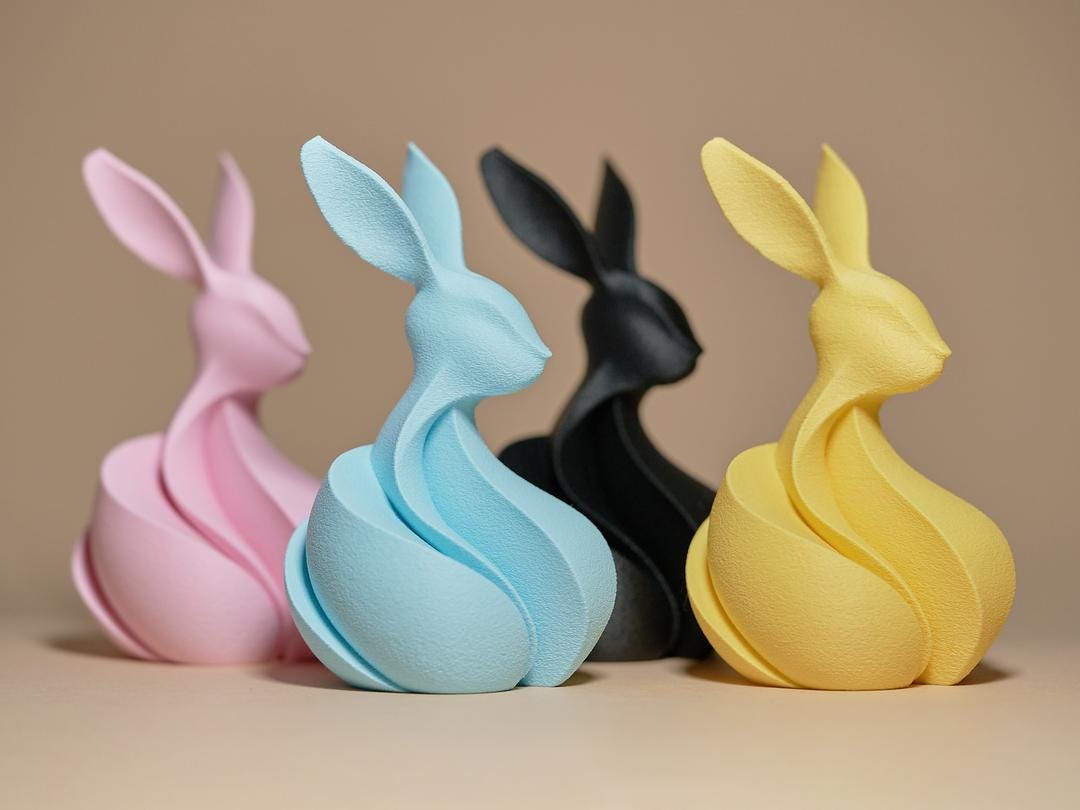 Süße Osterhasen Figur | Modern Easter Bunny Statue | Minimalist Spring Decor | Pastel Home Decoration | Tischdeko Ostern | Abstract Art
