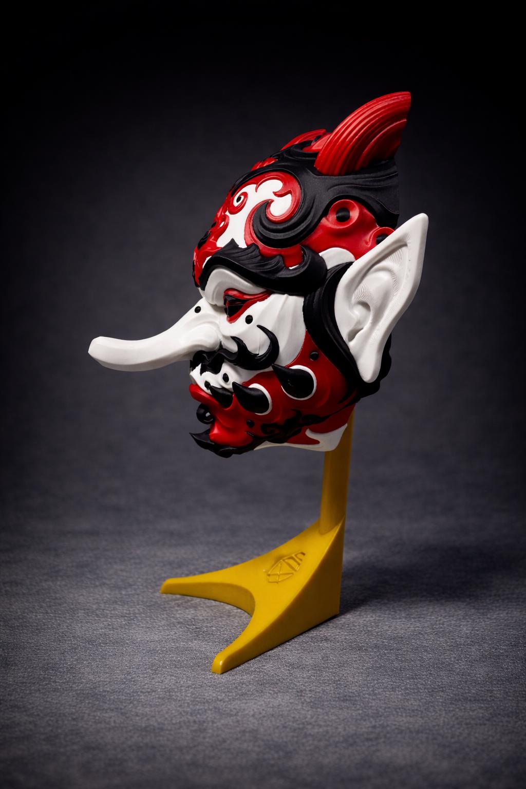Tengu Wandmaske mit Ständer / Tengu Wall Mask with Stand – Japanische Mythologie Deko für Tisch & Wand Fehn-factory.de