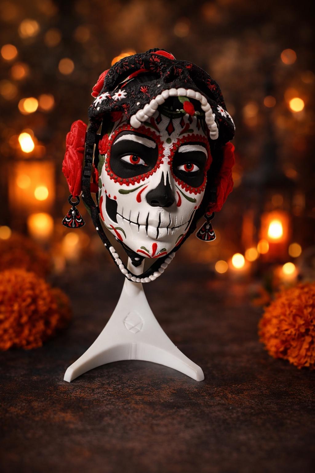 La Catrina Mask Day of the Dead Art Wall and Shelf Display - La Catrina Maske Tag der Toten Kunst Wand und Regal Deko