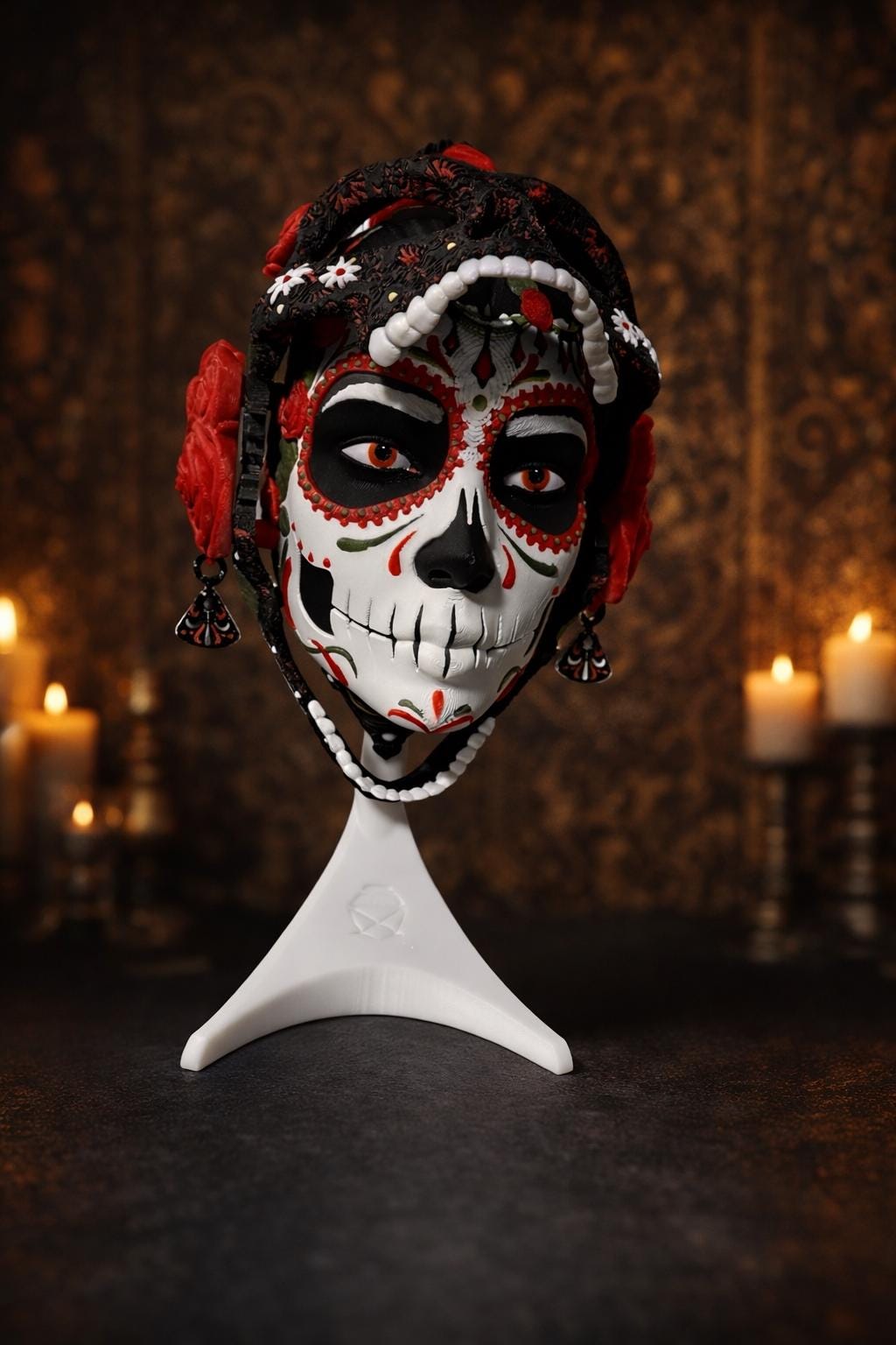 La Catrina Mask Day of the Dead Art Wall and Shelf Display - La Catrina Maske Tag der Toten Kunst Wand und Regal Deko
