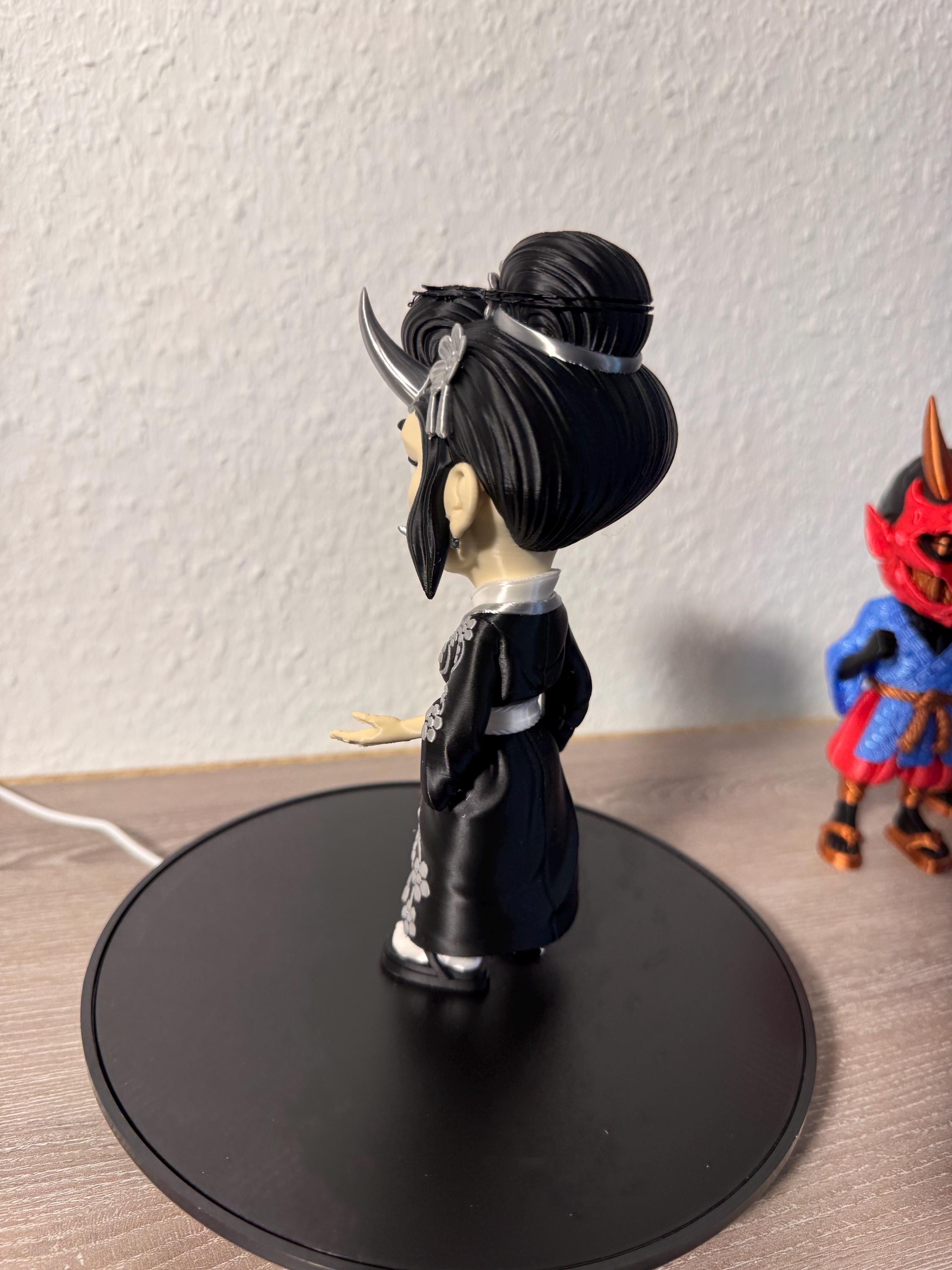 Hannya Chibi Oni Geisha Figur Japanische Dämonin | Japanese Demon Chibi Designer Toy Anime Collectible Figurine