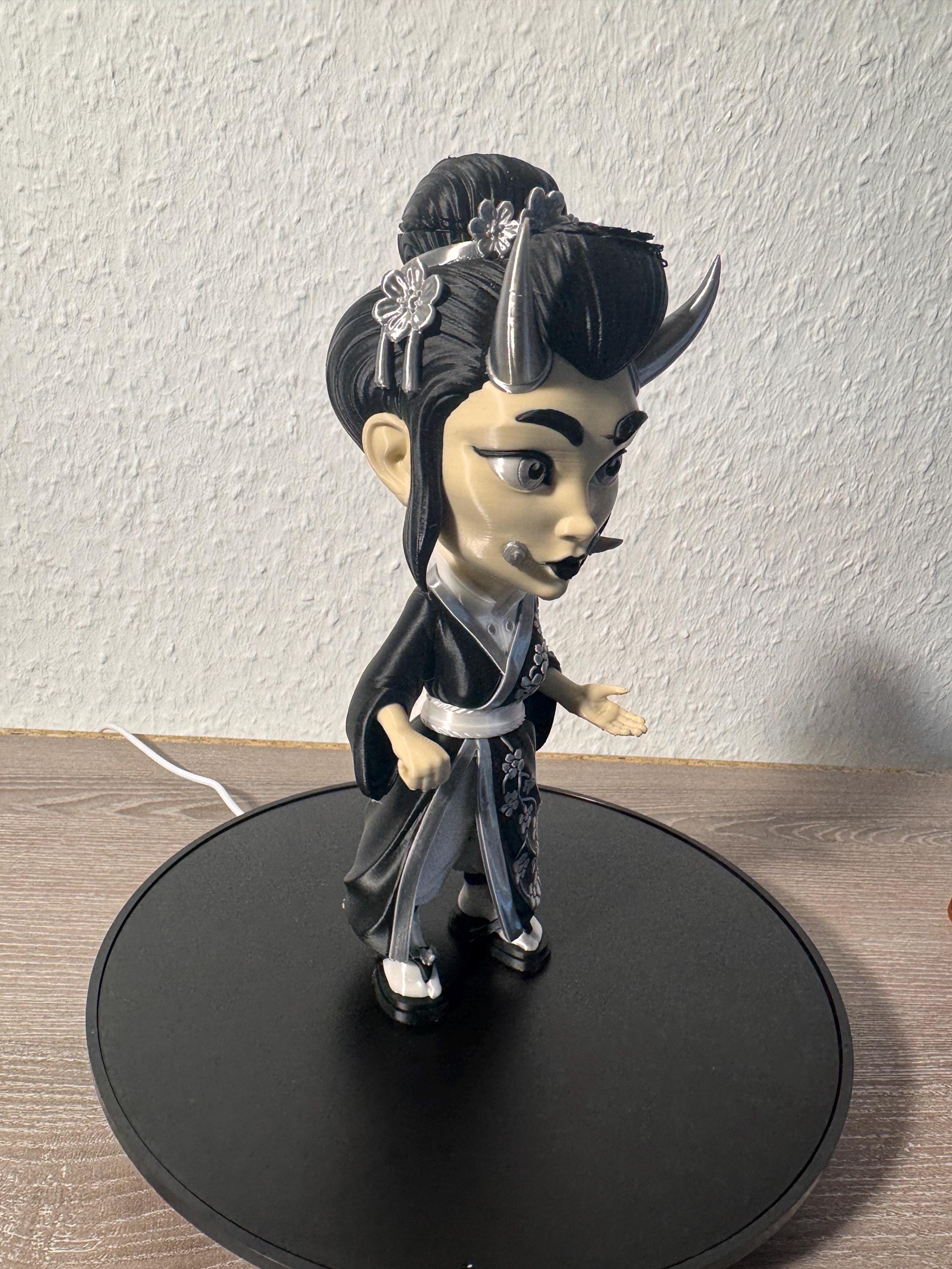 Hannya Chibi Oni Geisha Figur Japanische Dämonin | Japanese Demon Chibi Designer Toy Anime Collectible Figurine
