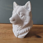 Alaskan Malamute Büste / Realistic Alaskan Malamute Dog Bust – Handbemalt & Detailliert