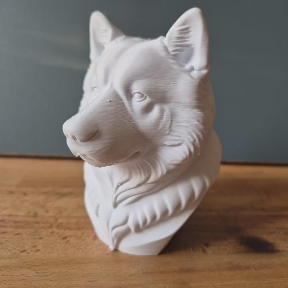 Alaskan Malamute Büste / Realistic Alaskan Malamute Dog Bust – Handbemalt & Detailliert