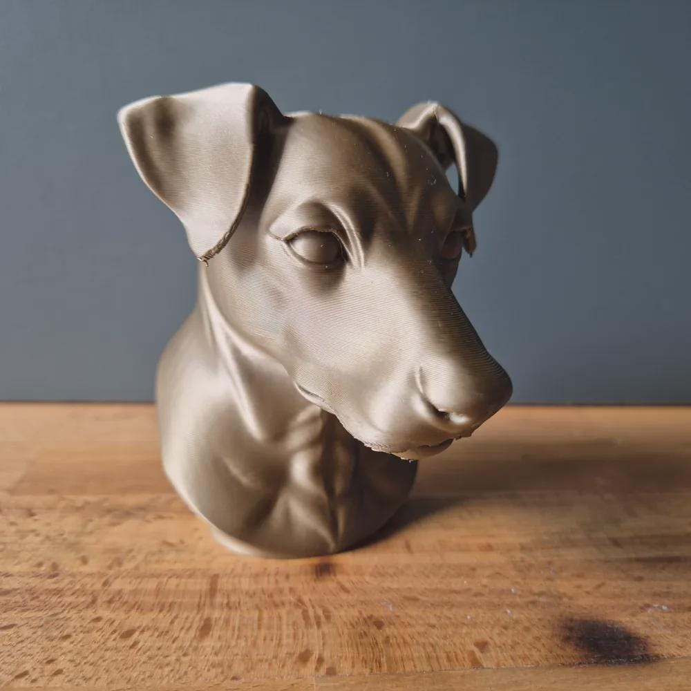 Jack-Russel-Büste / Realistic Jack Russell Dog Bust – Handbemalt & Detailliert