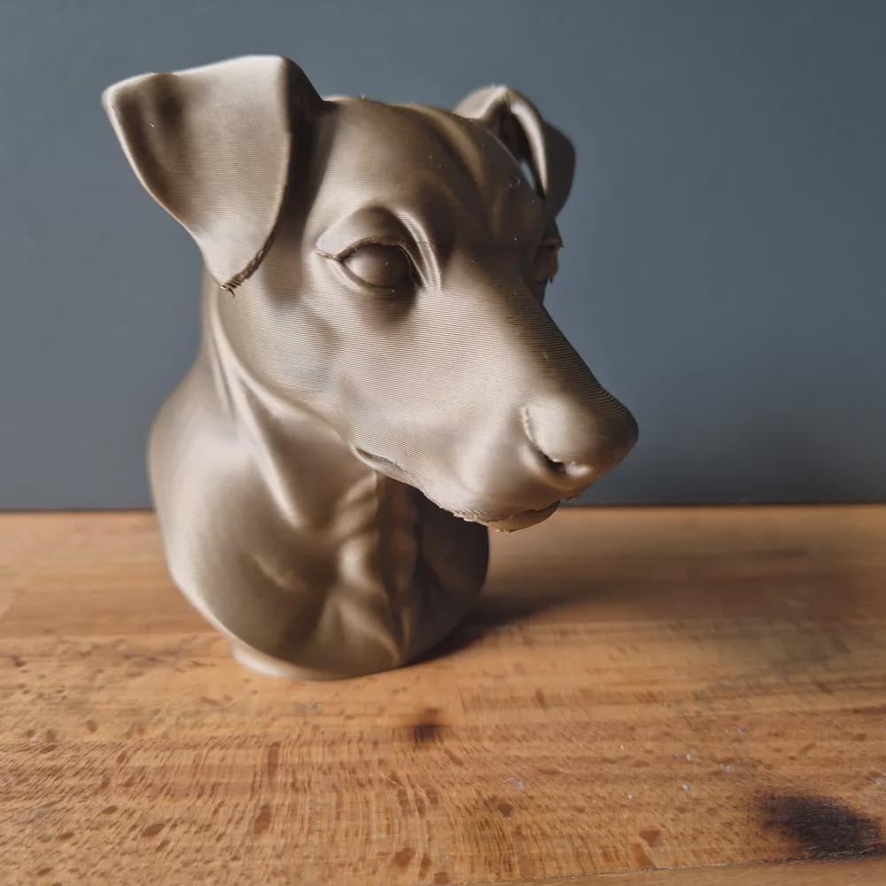 Jack-Russel-Büste / Realistic Jack Russell Dog Bust – Handbemalt & Detailliert