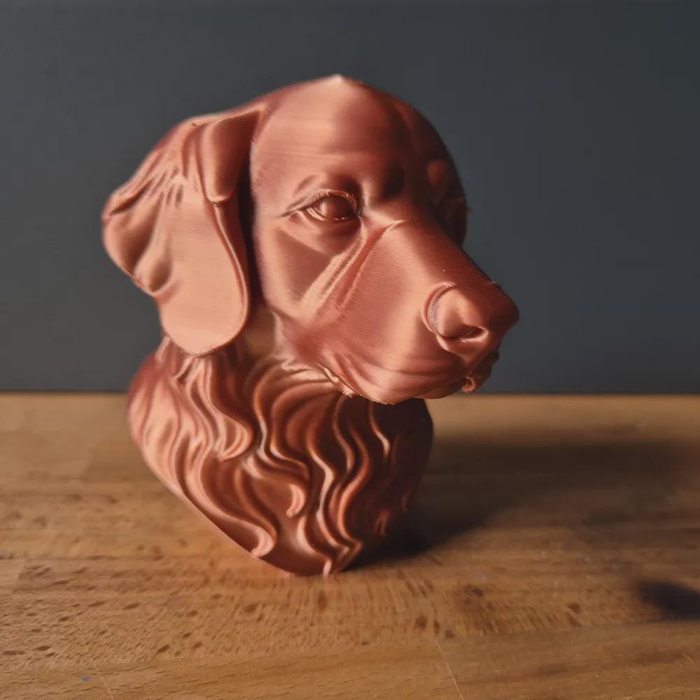 Golden Retriever Büste / Realistic Golden Retriever Dog Bust – Handbemalt & Detailliert