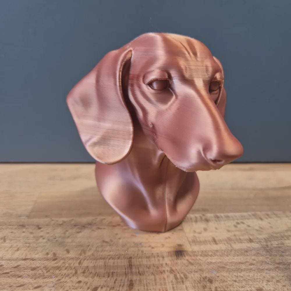 Dackelbüste / Realistic Dachshund Dog Bust – Handbemalt & Detailliert