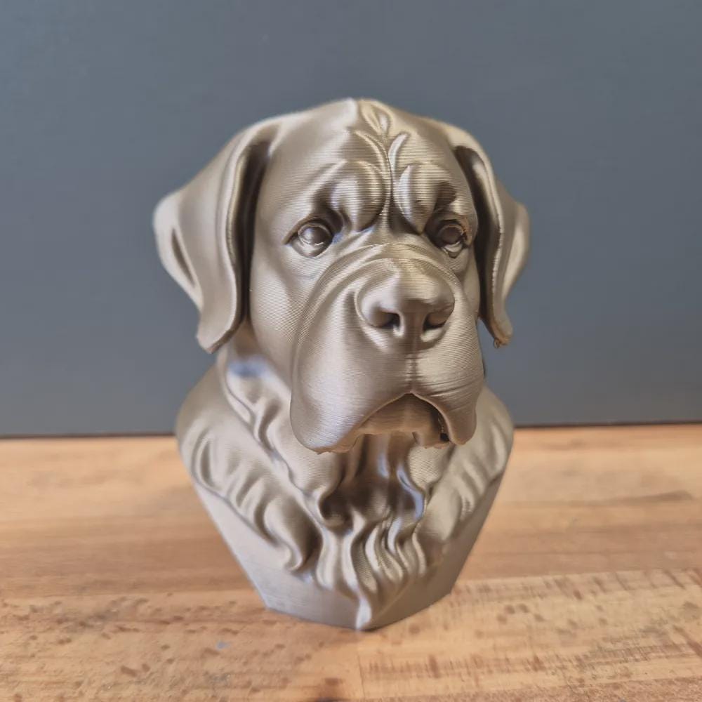 Bernhardiner Büste / Realistic Saint Bernard Dog Bust – Handbemalt & Detailliert