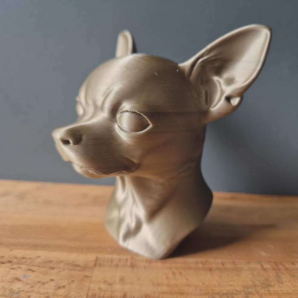 Chihuahua-Büste / Realistic Chihuahua Dog Bust – Handbemalt & Detailliert