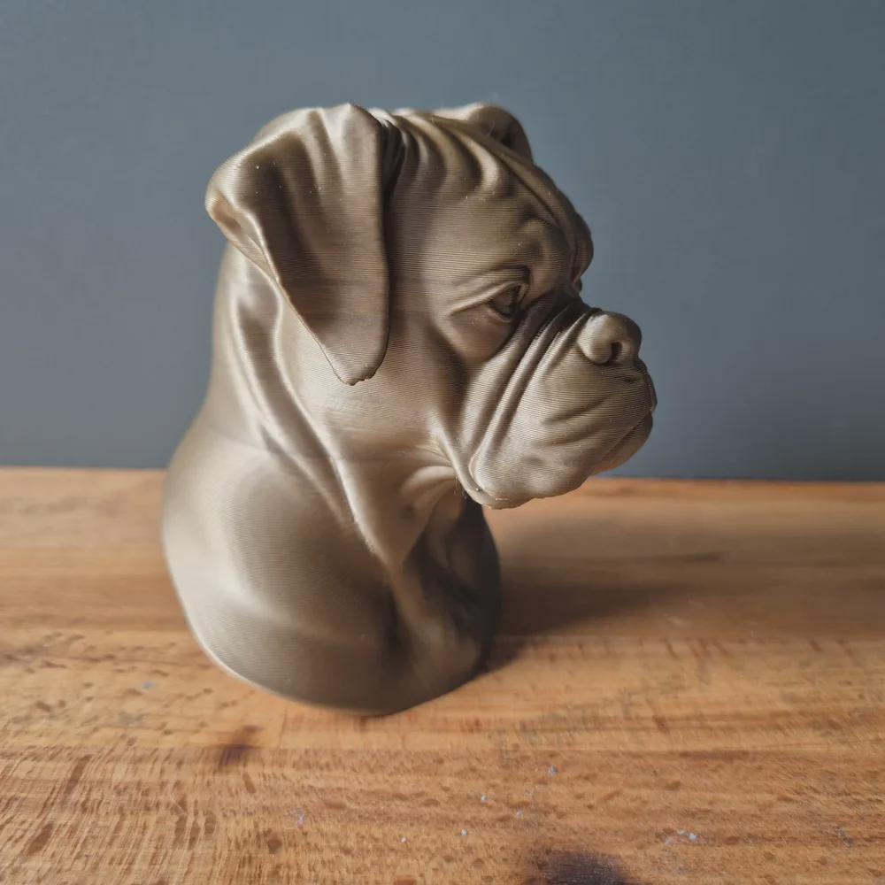 Boxer-Büste / Realistic Boxer Dog Bust – Handbemalt & Detailliert
