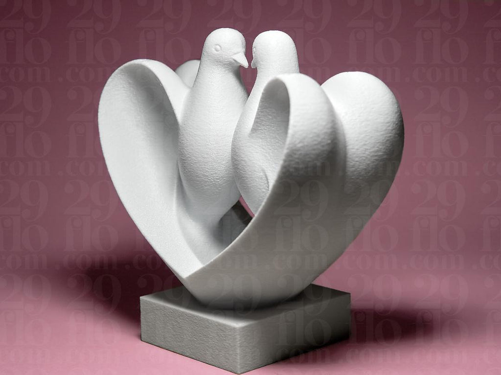 Taubenpaar Liebe Skulptur | Doves in Love Statue | Hochzeit Geschenk | Wedding Gift Heart | Romantische Deko