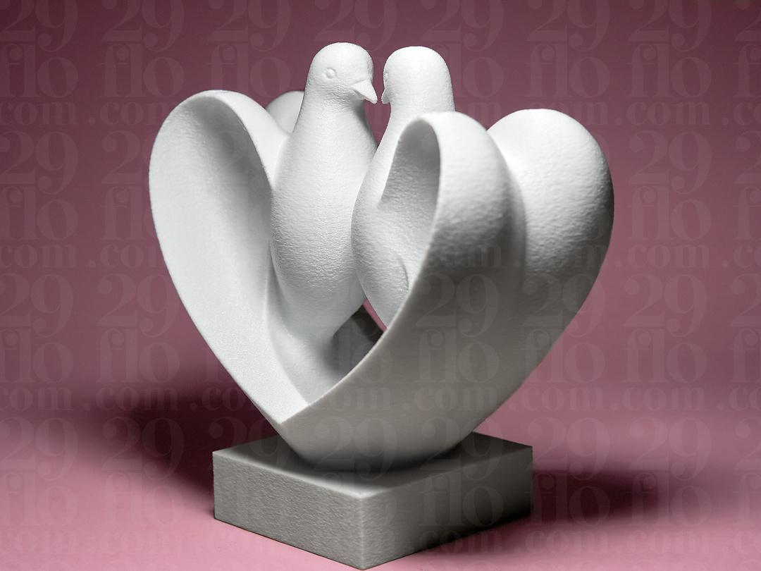 Taubenpaar Liebe Skulptur | Doves in Love Statue | Hochzeit Geschenk | Wedding Gift Heart | Romantische Deko
