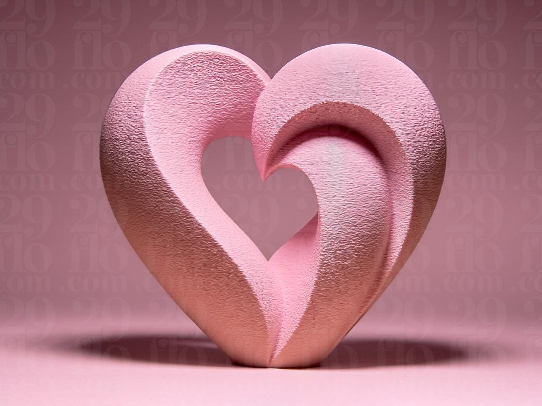 Herz in Herz Skulptur | Heart Within Heart Statue | Modern Love Art | Valentinstag Geschenk | Wedding Anniversary Gift