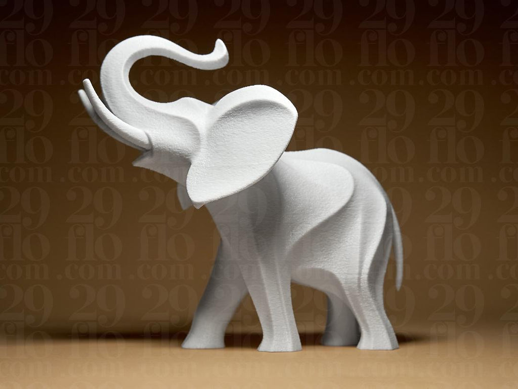 Elefant mit Rüssel oben Skulptur | Minimalist Elephant Statue | Modern Animal Figure | Glücksbringer Deko | Lucky Charm Gift