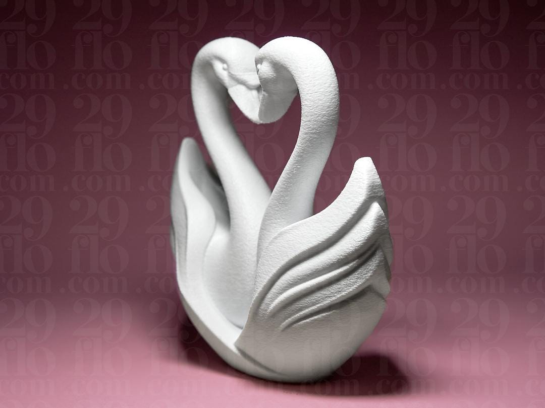 Schwanenherz Skulptur | Heart of Swans Statue | Hochzeit Geschenk | Wedding Gift | Romantische Deko | Love Symbol