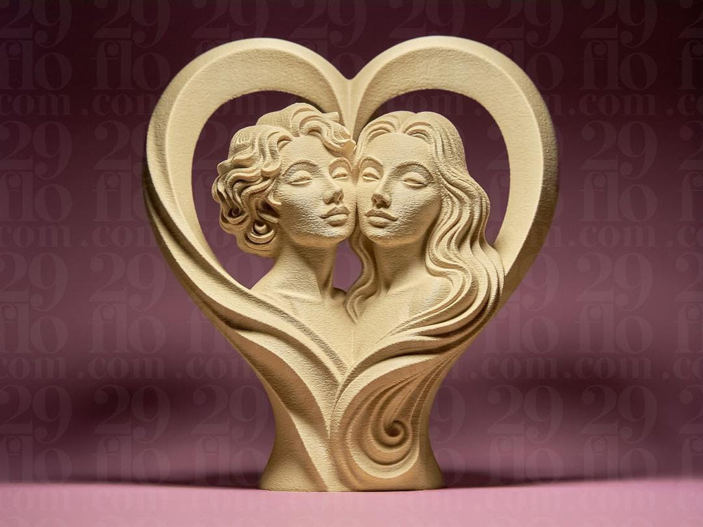 Zwei Seelen ein Herz Skulptur | Two Souls One Heart Statue | LGBTQ+ Wedding Gift | Frauenpaar Liebe | Romantic Decor