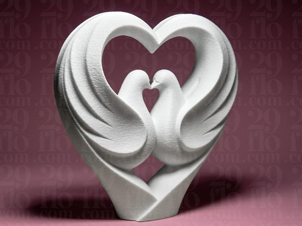 Herz der Tauben Skulptur | Heart of Doves Statue | Hochzeit Geschenk | Wedding Gift | Verlobung Deko | Love Decor