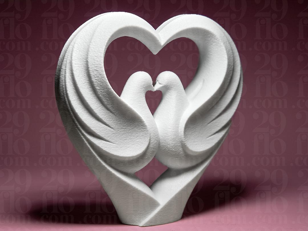 Herz der Tauben Skulptur | Heart of Doves Statue | Hochzeit Geschenk | Wedding Gift | Verlobung Deko | Love Decor